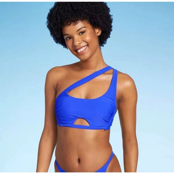 Wild Fable Blue One-Shoulder Bikini Top - Picture 3 of 3